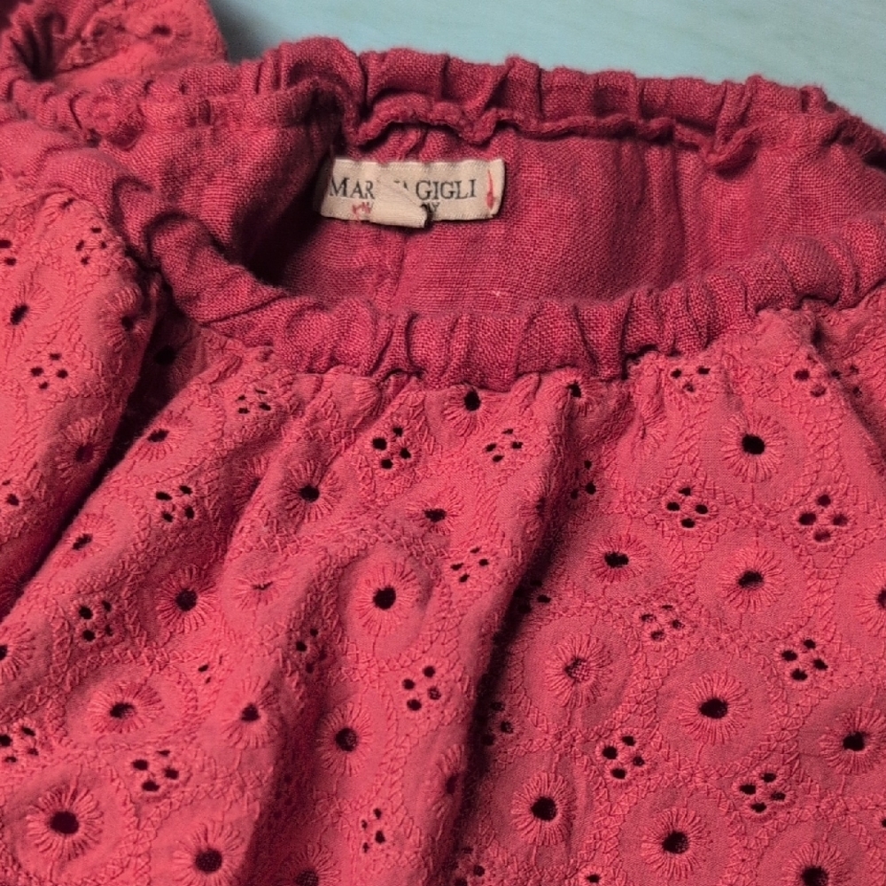 MARINA Gigli Ruffle Linen Dress. - Picture 8 of 8